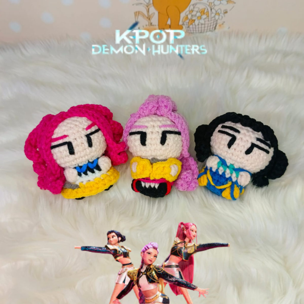 Kpop Demon Hunters crochet | KpopDemon Hunters Keychain | Amigurumi Demon Hunters | Huntrix Keychain