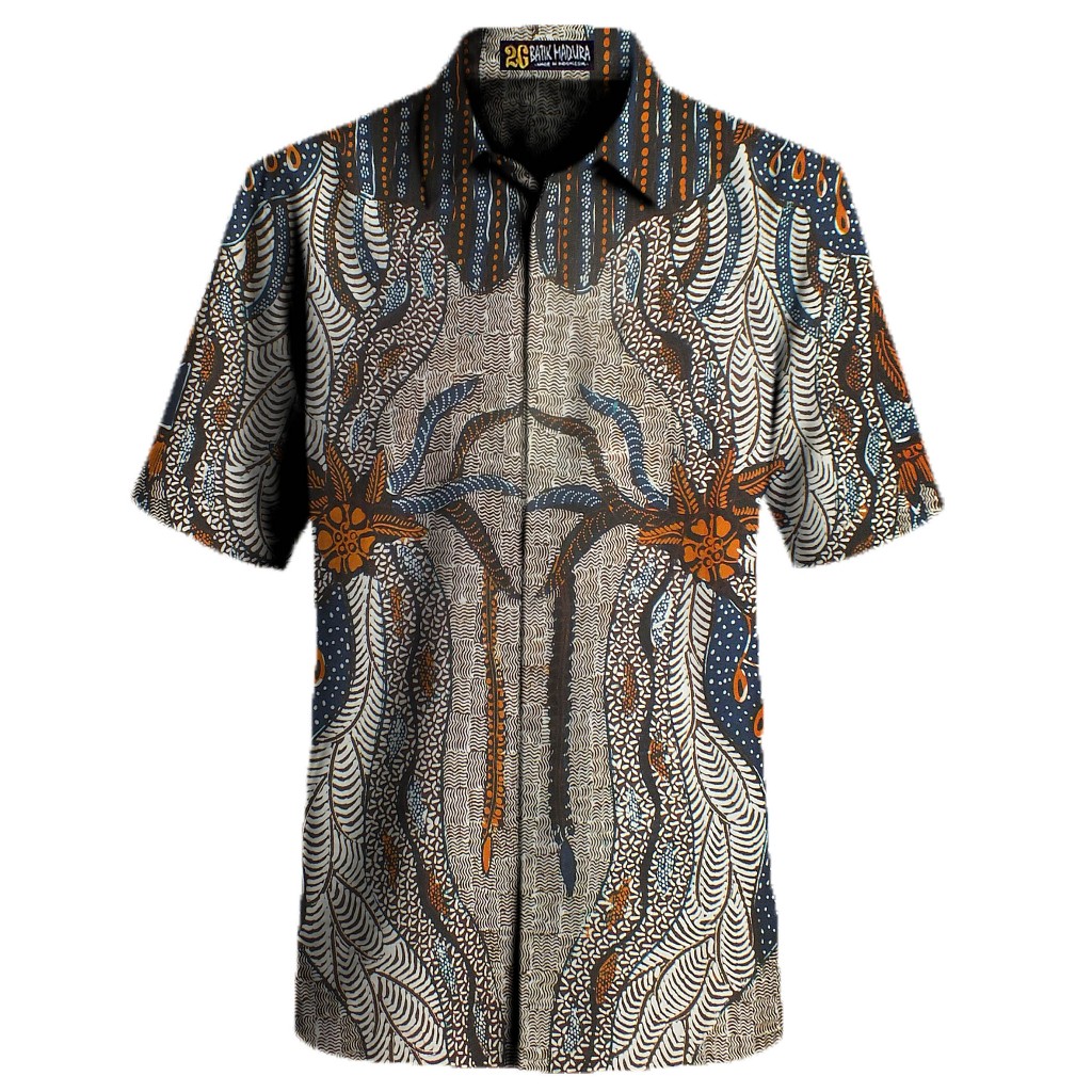 Kemeja Batik Tulis Madura Baju Batik Pria Lengan Pendek GA294