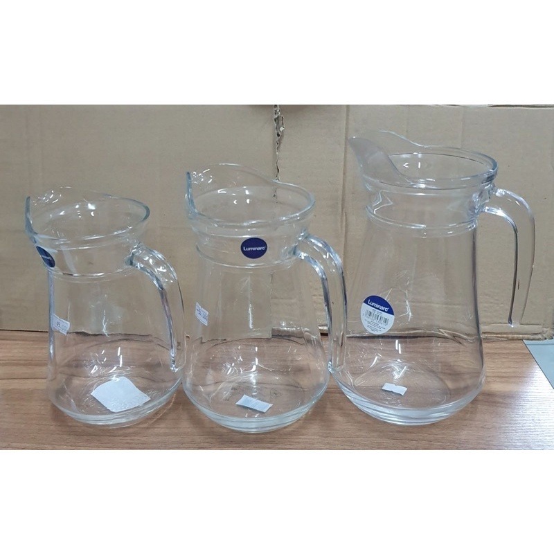 Luminarc Pitcher  Pitcher Kaca 1L 1,3L 1,6L  Water Jug Tutup Plastik   Tempat Air 1000ml 1300ml 1600