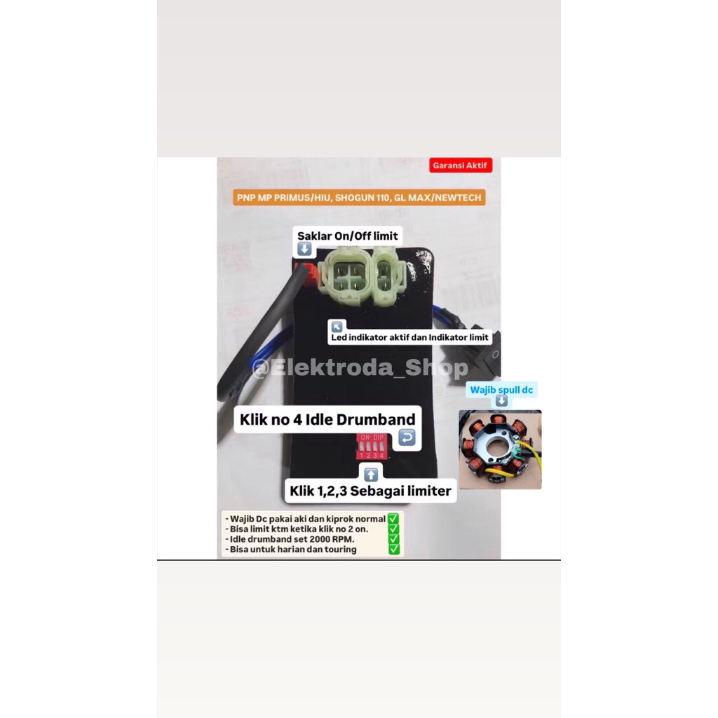 CDI MEGAPRO SHOGUN DAN GL  8 MODE LIMITER IDLE DRUMBAND AKTIF