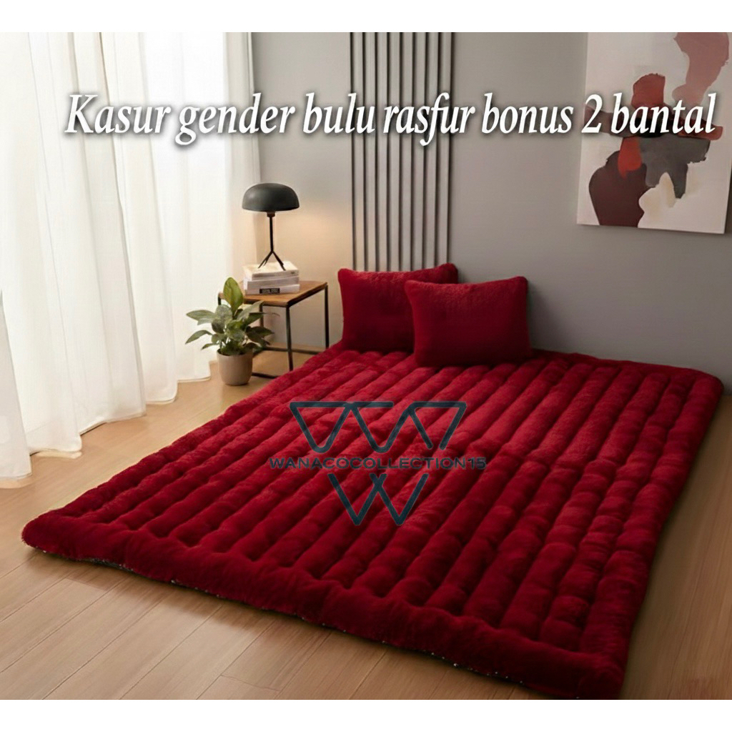 kasur lantai gender bulu rasfur jumbo 140x200/kasur gender bulu rasfur tebal empuk