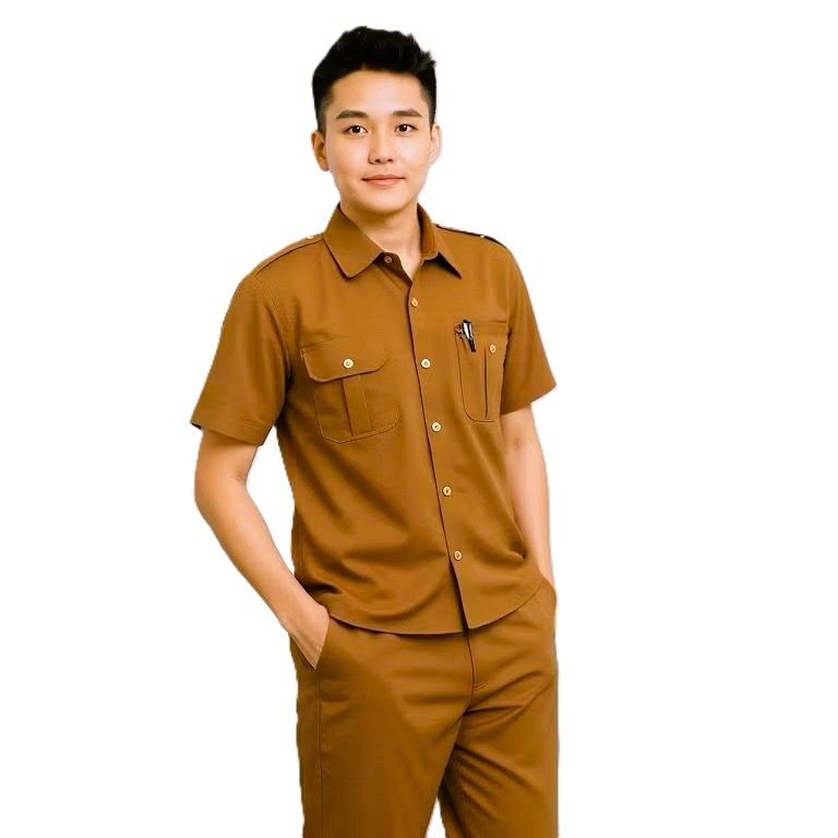 Seragam PNS Pemda Pria/wanita Khaki Baju ASN Seragam Dinas ASN / Baju Dinas Pemda Guru Premium