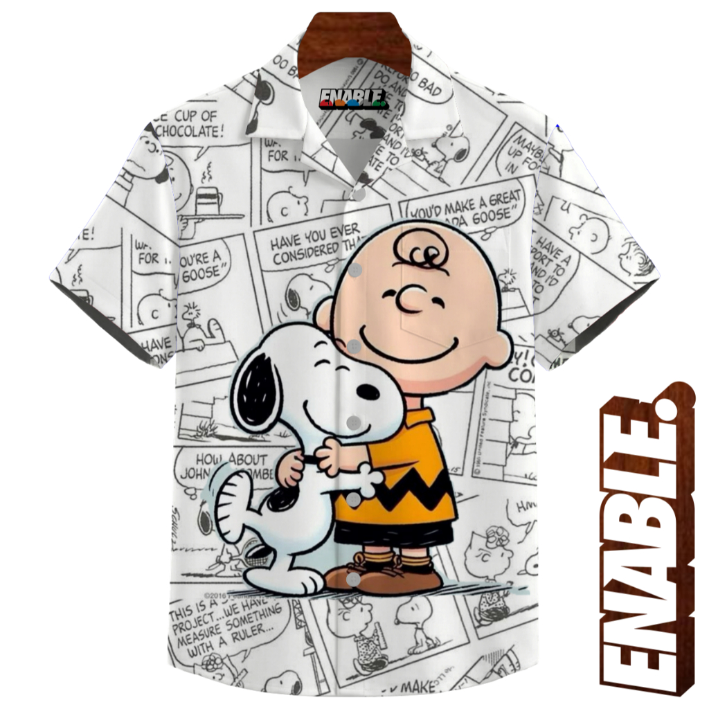 Kemeja enable Kemeja Retro Snoopy & Woodstock semua ukuran