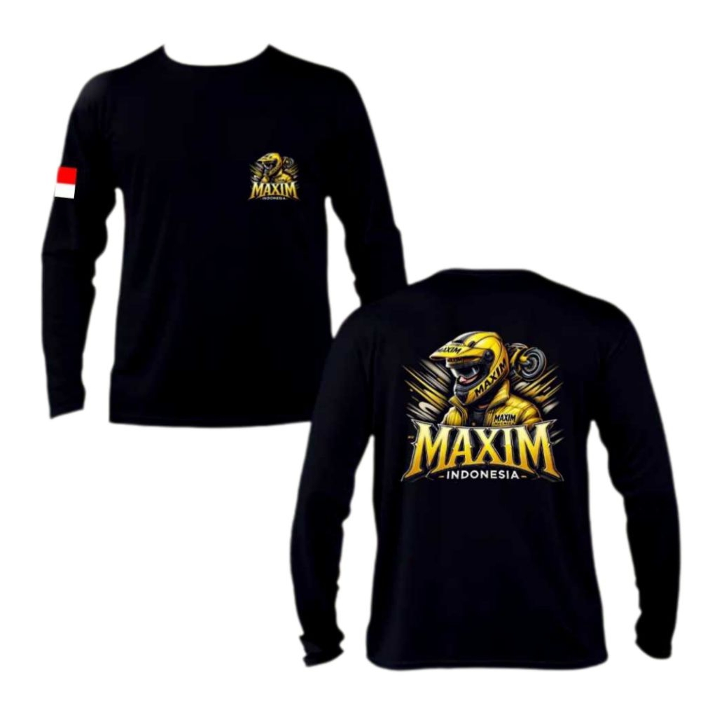 KAOS TSHIRT LENGAN PANJANG DRIVER MAXIM INDONESIA//TSHIRT NEW