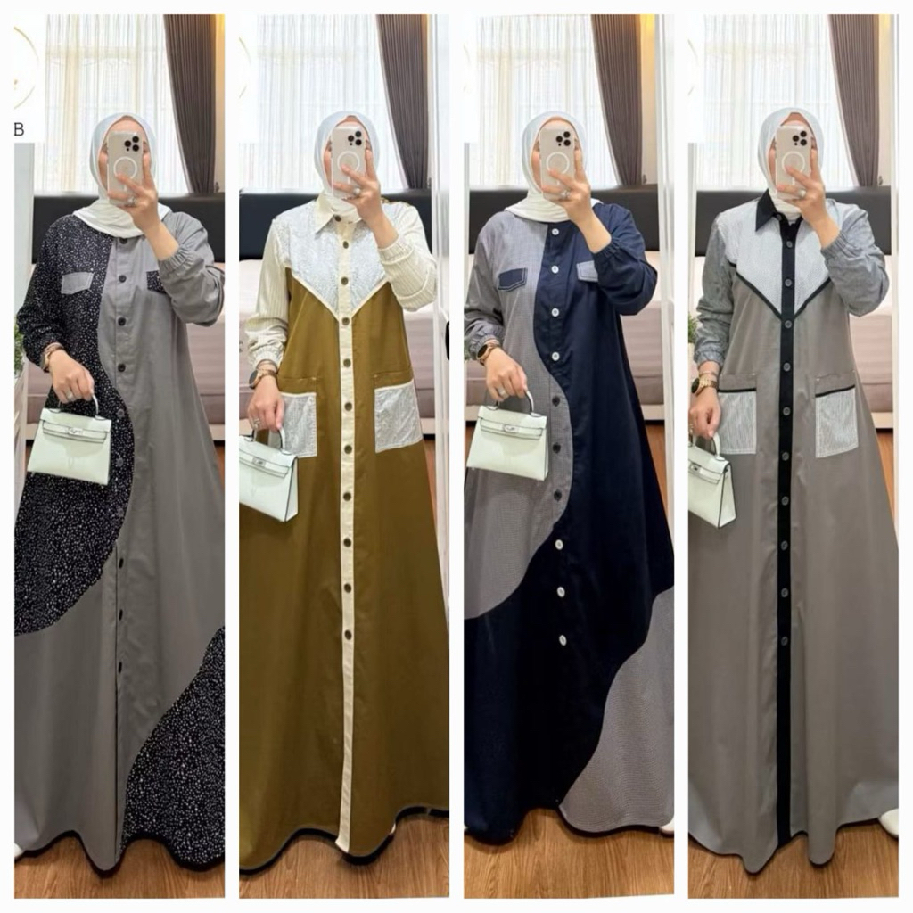 GAMIS KATUN KOMBINASI SYAINA BY SEMUT ORIGINAL