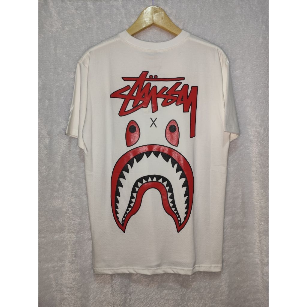 Kaos BAPE Shark (Kolaborasi Stussy x BAPE)