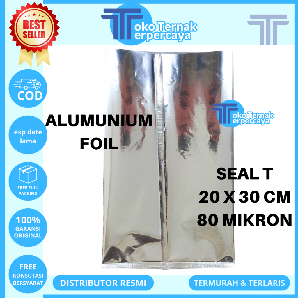 KANTONG ALUMUNIUM FOIL 20 X 30 SEAL T TEBAL 80 MIKRON 1 PACK (50 PCS) - Kemasan Sachet Foil Makanan