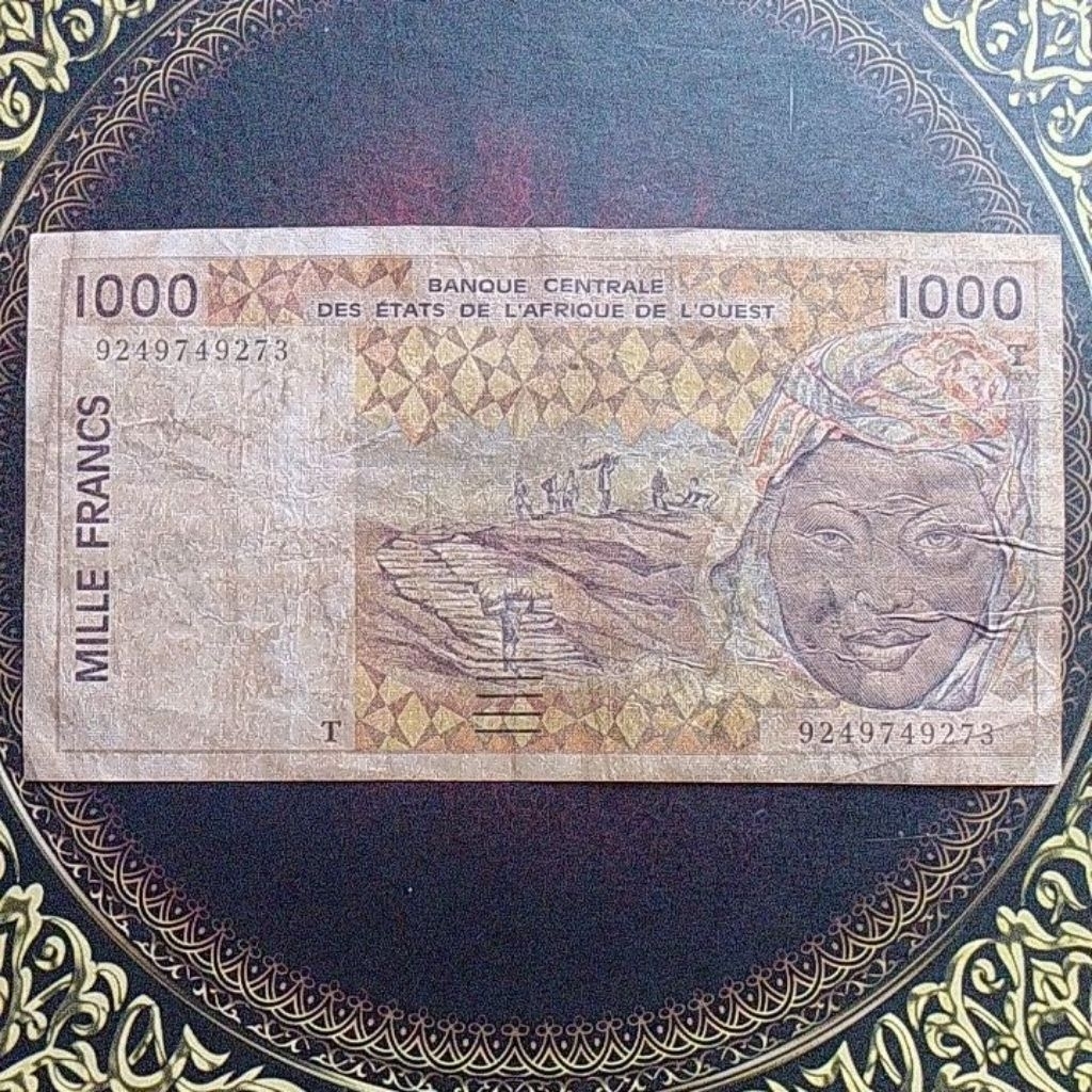 Uang Togo Afrika Barat 1000 Franc 1991 vf