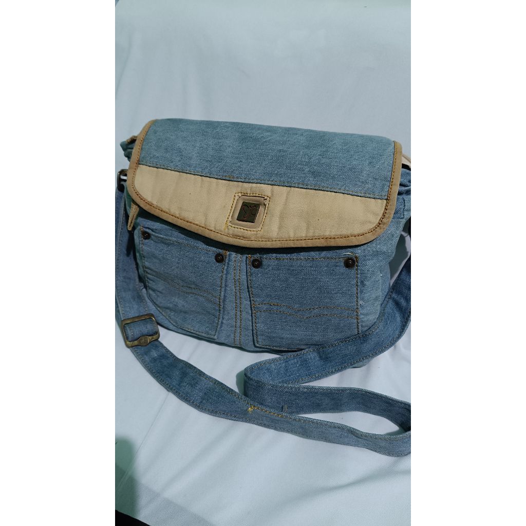 tas sling denim threerey