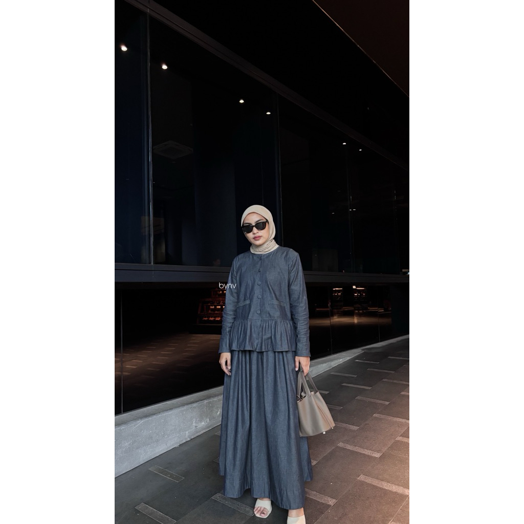 MEIRA SET - one set denim atasan dan rok