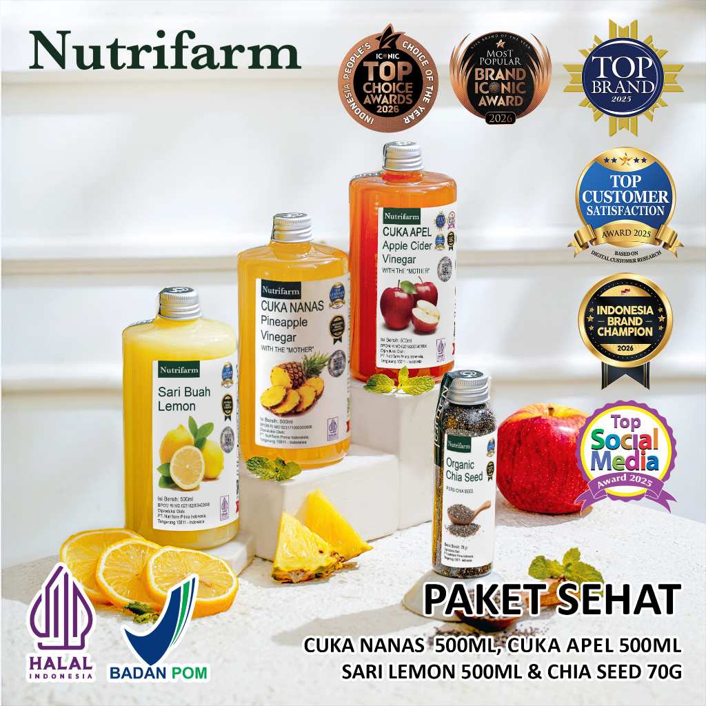 Nutrifarm Paket Sehat / Cuka Nanas Lemon Apel Chia Seed