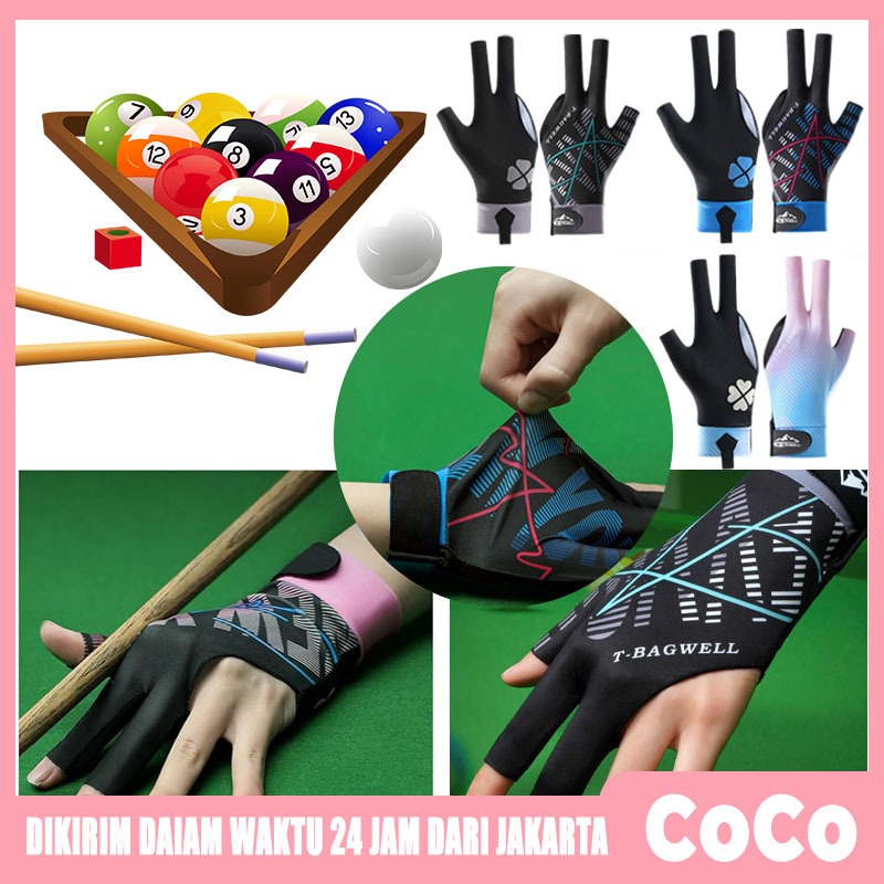 Sarung Tangan Biliar Anti Selip Sarung Tangan Biliar Jari Terbuka dan Jari Penuh Sarung Tangan Anti 