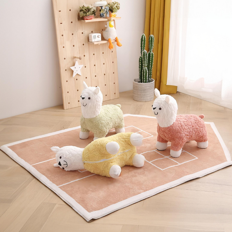 Kursi Anak Alpaca Bangku Anak Karakter Hewan Kursi Mainan Anak Alpaca Mini Bahan Busa Tebal & Lembut