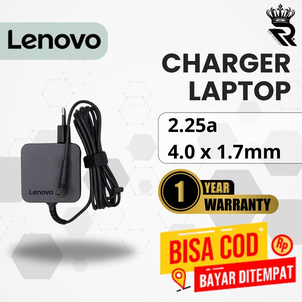 Adaptor Charger for Laptop Lenovo Ideapad S130 S130-11IGM S130-14IGM 2.25A 4.0x1.7mm