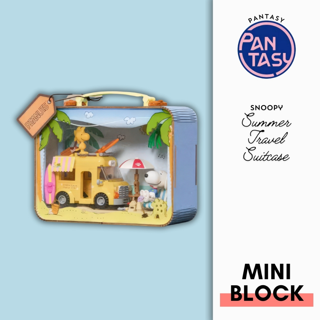 Pantasy 86910 Snoopy Summer Travel Suitcase Mini Block