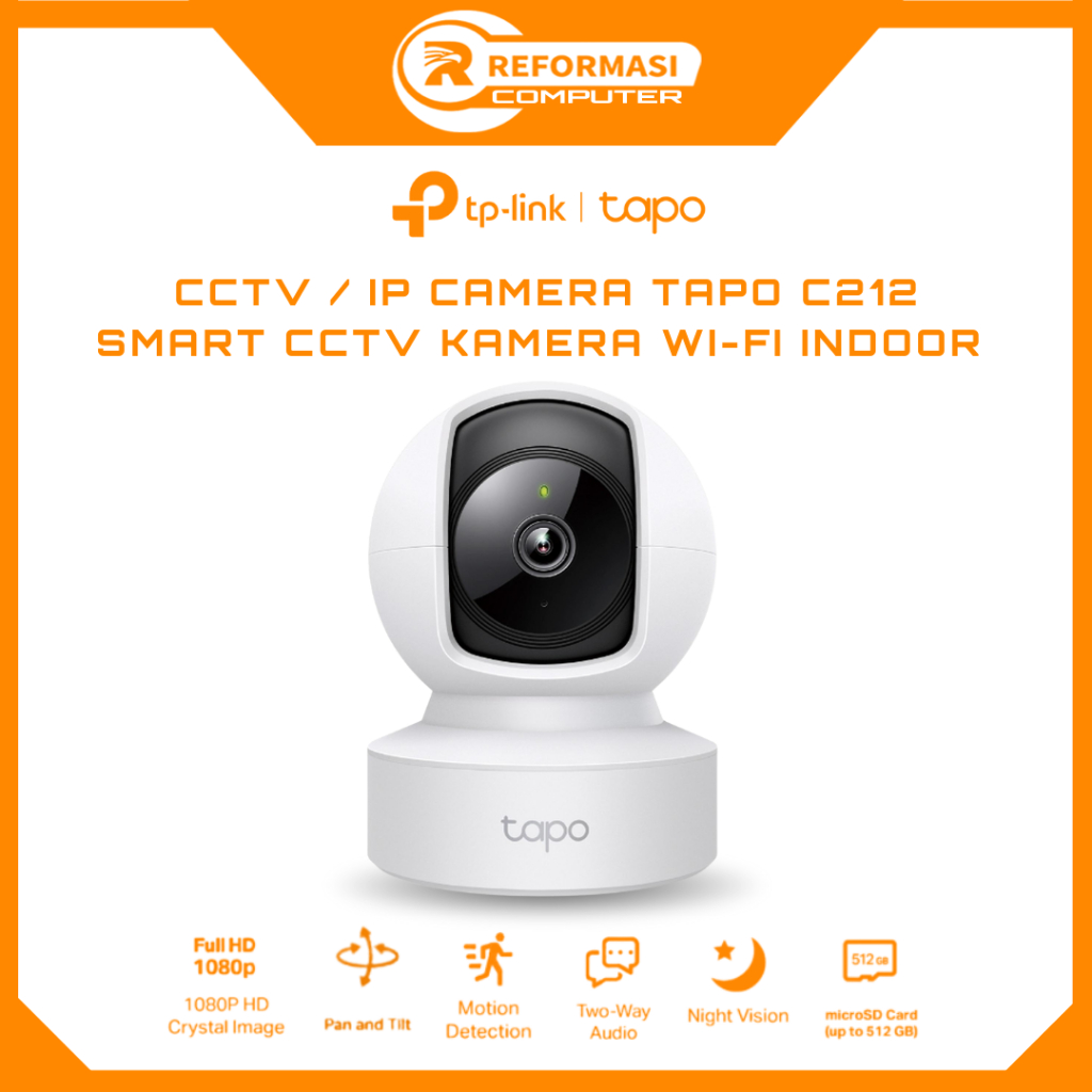 TAPO TP-LINK CCTV Tapo C212 2K 3MP TP-Link CCTV Pan/Tilt Home Security Wi-Fi Camera