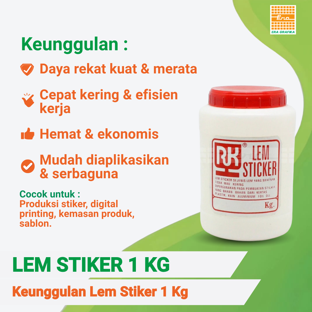 Lem Stiker 1Kg | Perekat Kuat untuk Sablon Stiker