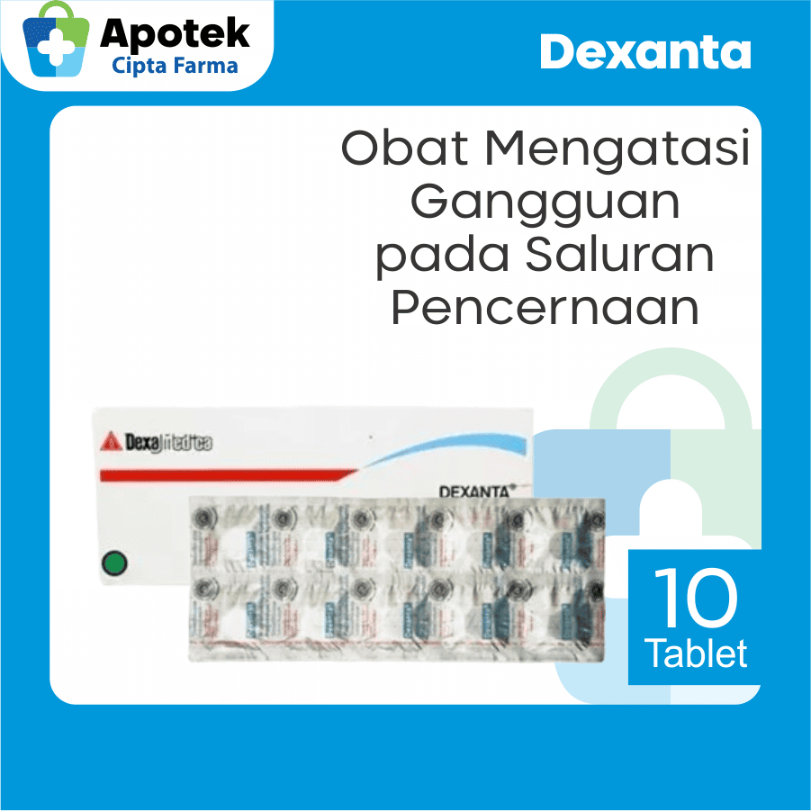Dexanta 10 Tablet Simethicone Obat Pencernaan Perut Kembung Maag Magh Asam Lambung dan Nyeri Usus La