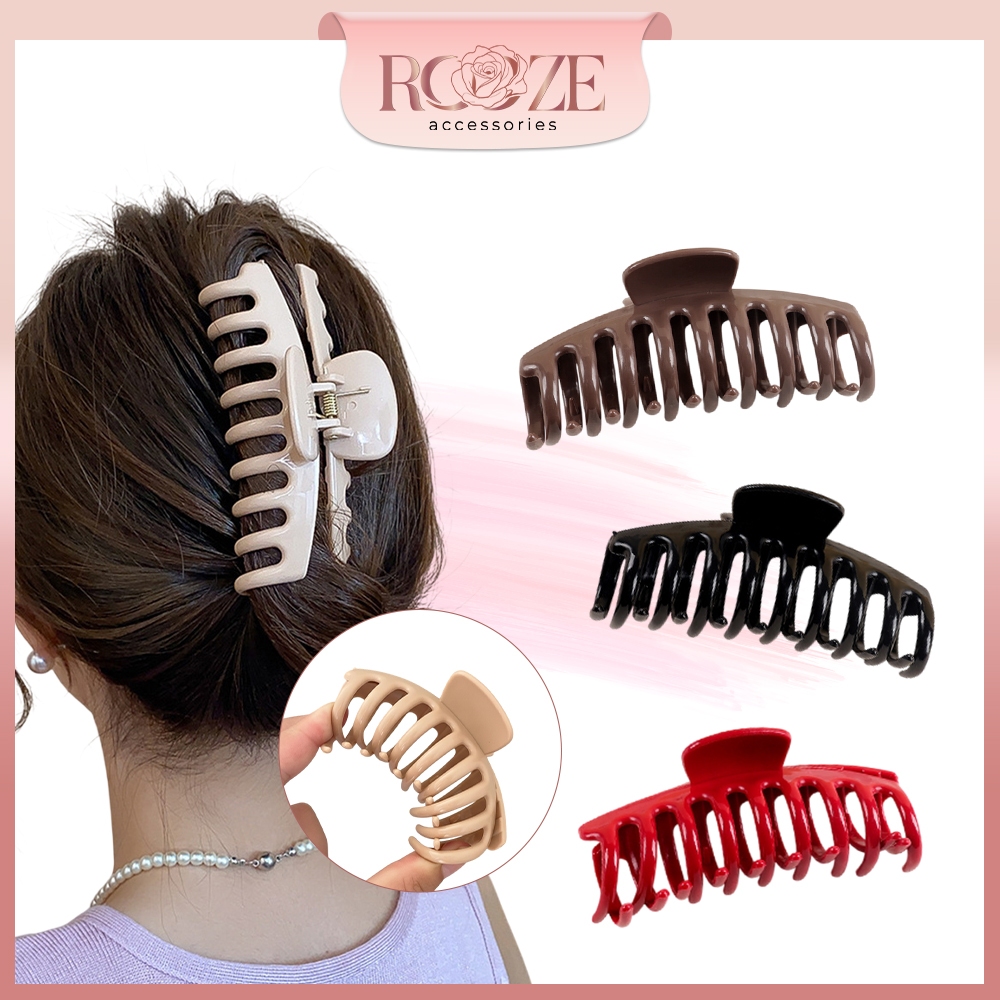 Jepit rambut Silikon Gerigi Elastis Tahan Banting Hair Claw Wanita Anti Patah