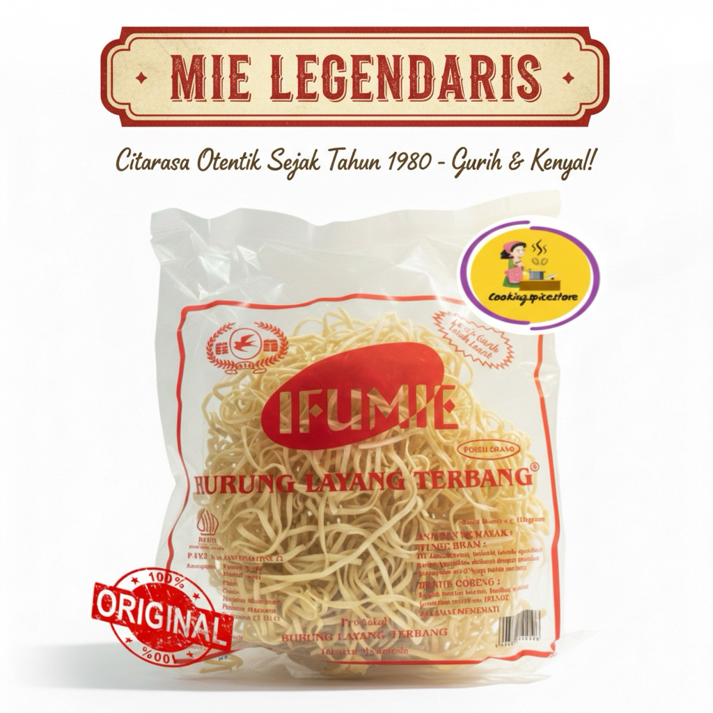 Mie Telur Ifumie Burung Layang Terbang Original 100gr Mie Kering Legendaris Gurih Kenyal