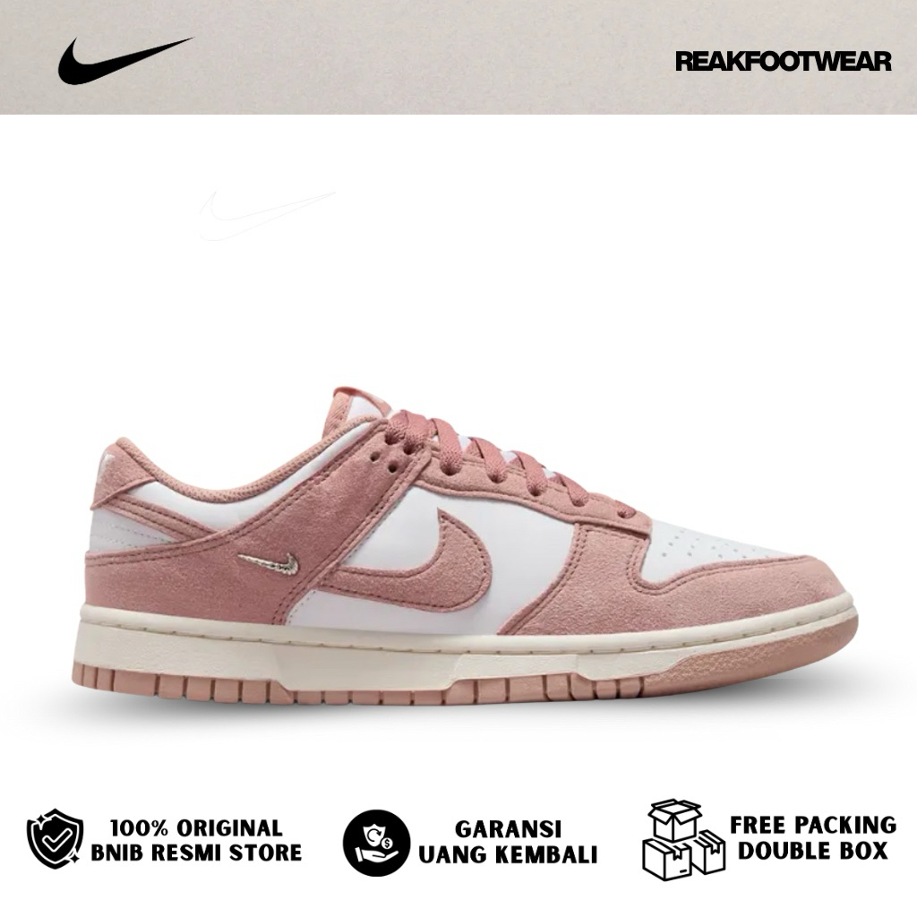 Nike Dunk Low Rose Whisper Gold Mini Swoosh 100% Authentic [IB4417-102]