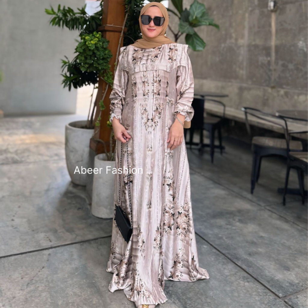 Viola Dress Amore By Ruby Gamis Bahan Madame Motif Bunga Bahan Madame