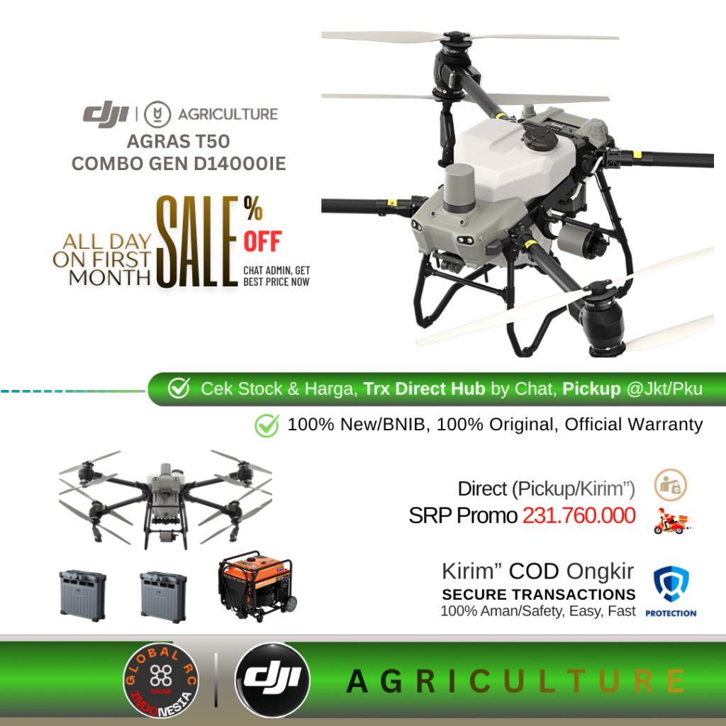 Dji Agras T50 Generator D14000IE + 2 Battery  Drone Pertanian Semprot Hama