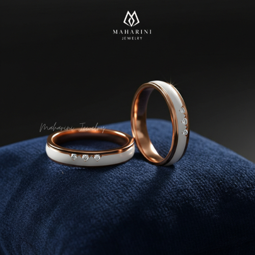 Cincin Couple Nikah Kawin Hitam Lamaran Tunangan Emas Paladium Platinum Perak MH022