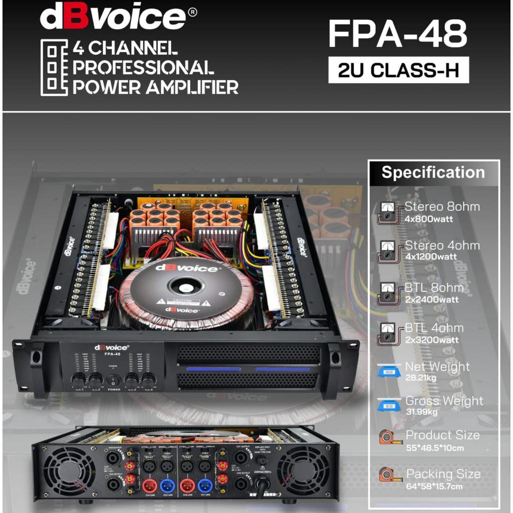 Penguat Suara dBvoice FPA 48 - Amplifier Berkualitas Tinggi dengan Daya 800 Watt