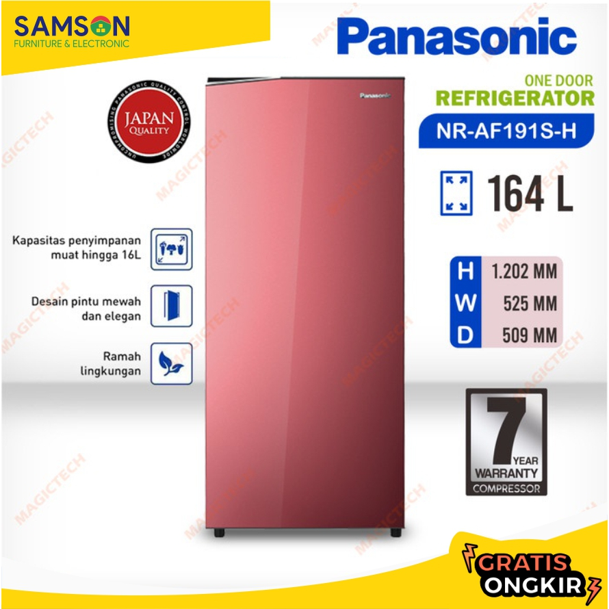 KULKAS 1 PINTU PANASONIC NR-AF191S-R 164L - MERAH (NR-AF191S)