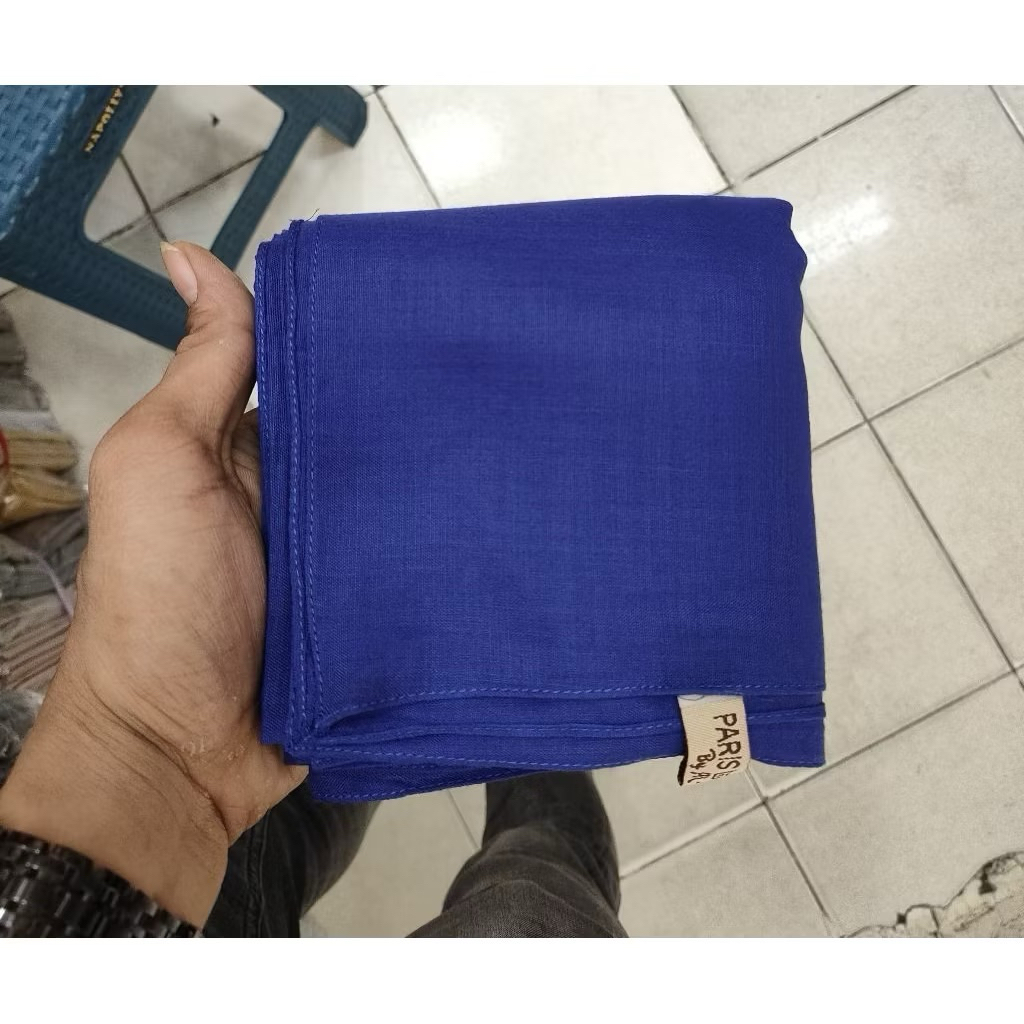 Hijab Segiempat Paris jadul Biru bca Paris premium biru elektrik paris premium warna biru BCA segiem