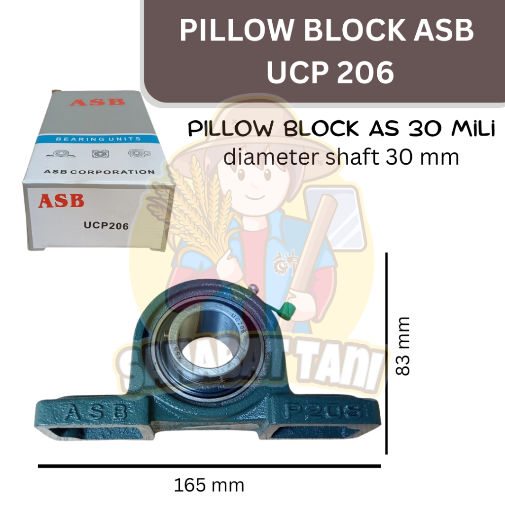 Pillow Block UCP 206 ASB Laher Bearing Duduk Ukuran As 30 mm