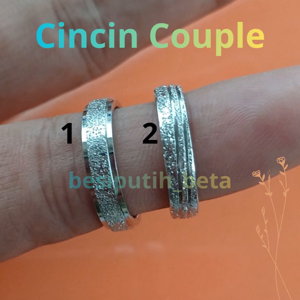 cincin couple besi putih ambon / besi putih asli