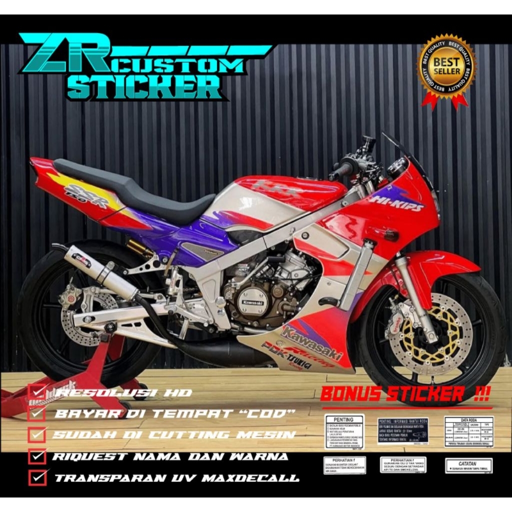 Striping variasi ninja krr ssr merah transparan maxdecal premium (bisa custom) awet anti luntur