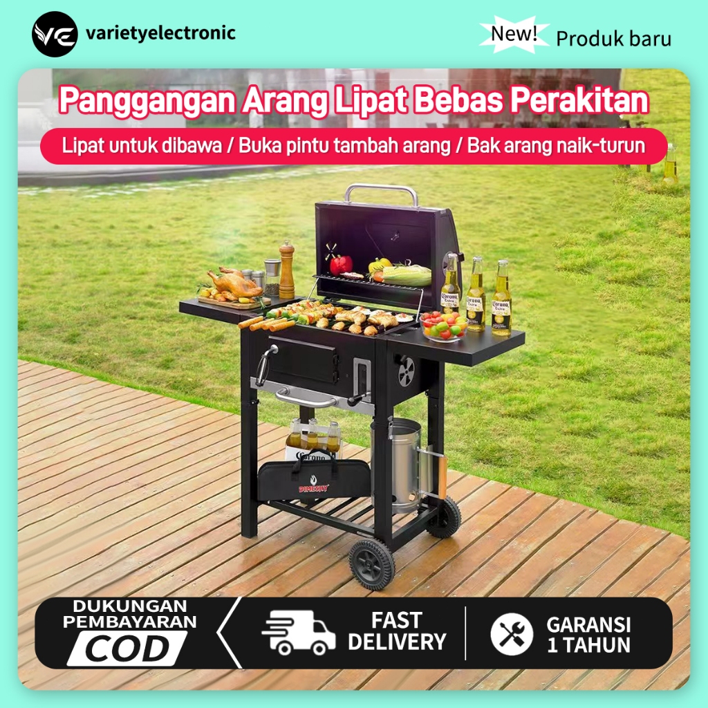 Panggangan BBQ/Portable Camping Grill / Peralatan Berkemah / Pemanggang Camping Pakai Arang / Alat P