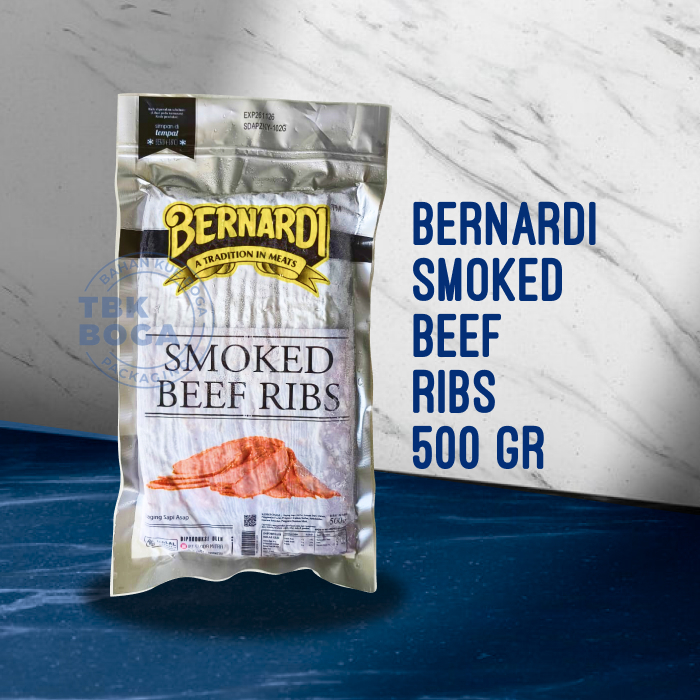 Smoked Beef Ribs Bernardi ( 500 gr ) Tulang Rusuk Iga Sapi Asap Beku Frozen