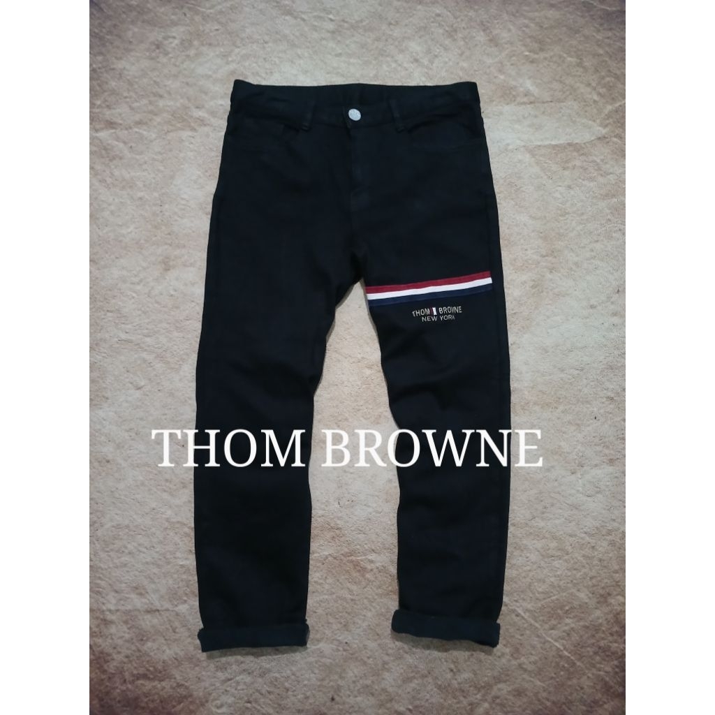 Celana keren fashion THOM BROWNE tebal ngaret model standar bekas pakai