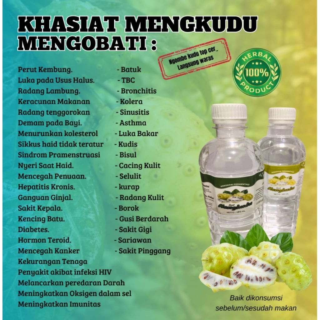 Fermentasi staeril mengkudu(Uap mengkudu) 480ML