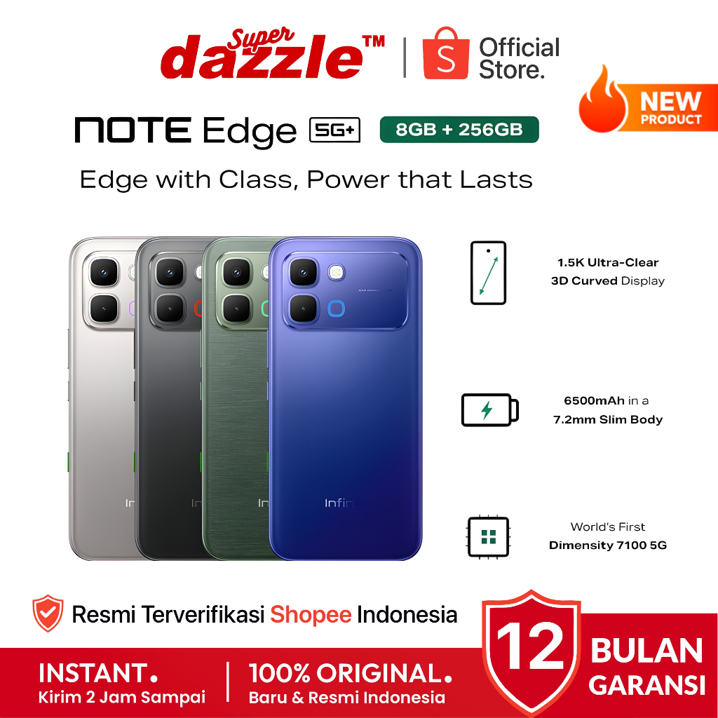 HP INFINIX Note Edge 5G+ 8/256 GB 6500mAh Original Garansi Resmi Official Store Handphone Ori