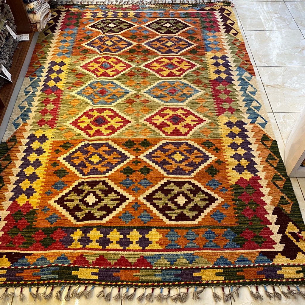 B82 KILIM TURKI 100% HANDMADE 210x140cm / KILIM KARPET TURKI ORI LIMITED