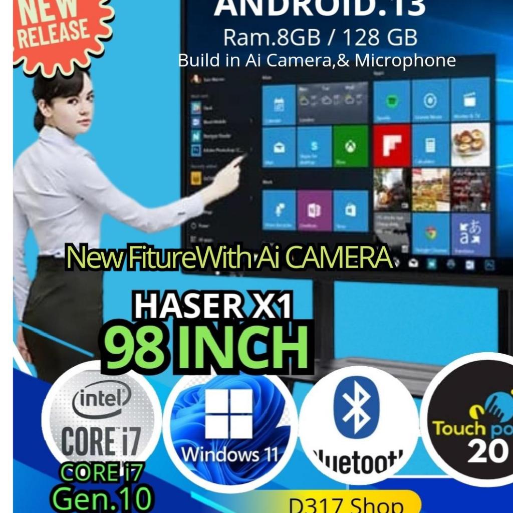Interactive Flat Panel Haser X1 Digital SmartBoard 98 INCH  Dual OS New Android14Windows Haser X1 In