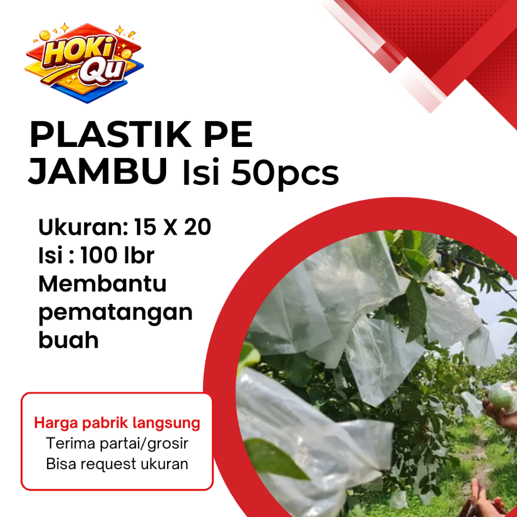 Plastik LDPE Pembungkus Jambu Kristal 15X20 | Plastik Buah | Plastik Pembungkus Jeruk Sawo |Pembungk