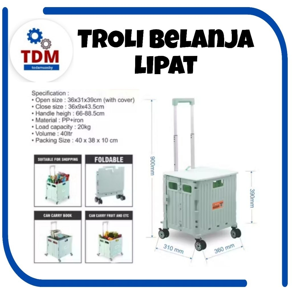 TROLI belanja Lipat/ troli lipat serbaguna/ troli untuk tempat anjing/ troli belanja Lipat serbaguna