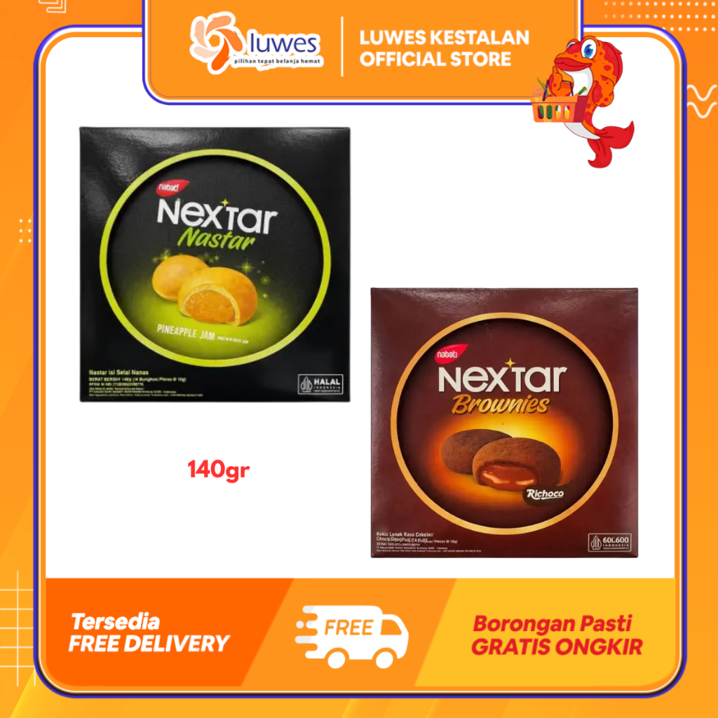 (LUWES) Nextar Nastar / Brownies Kaleng 140 Gram | Nastar Nextar Kaleng 140 Gram | Nextar Kaleng Mur