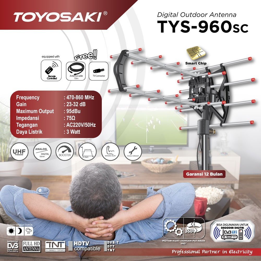 Toyosaki Antena TV Digital Outdoor TYS 960 SC