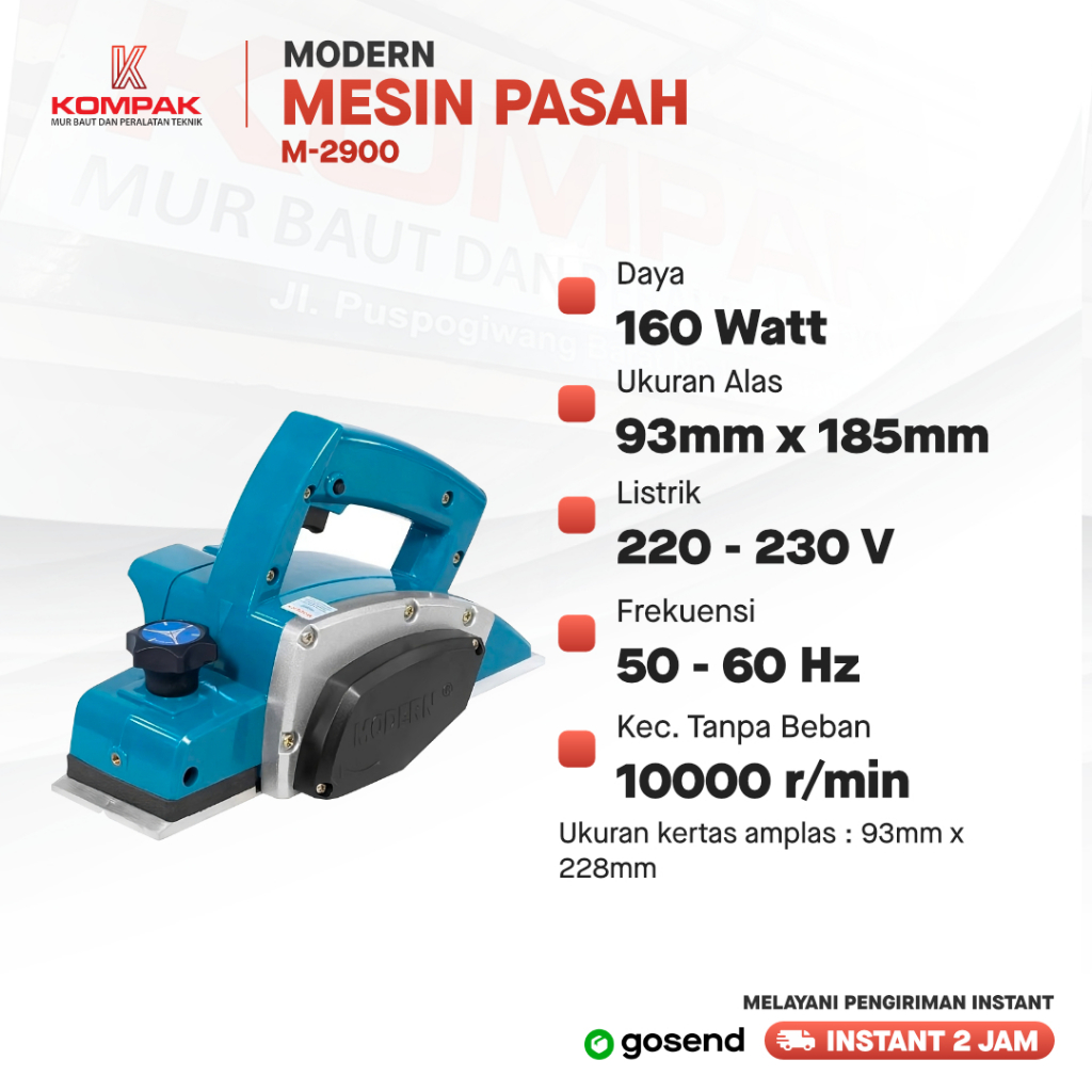 Mesin Planer Modern M2900 Ketam Serut Pasah Kayu M-2900 Modern M 2900