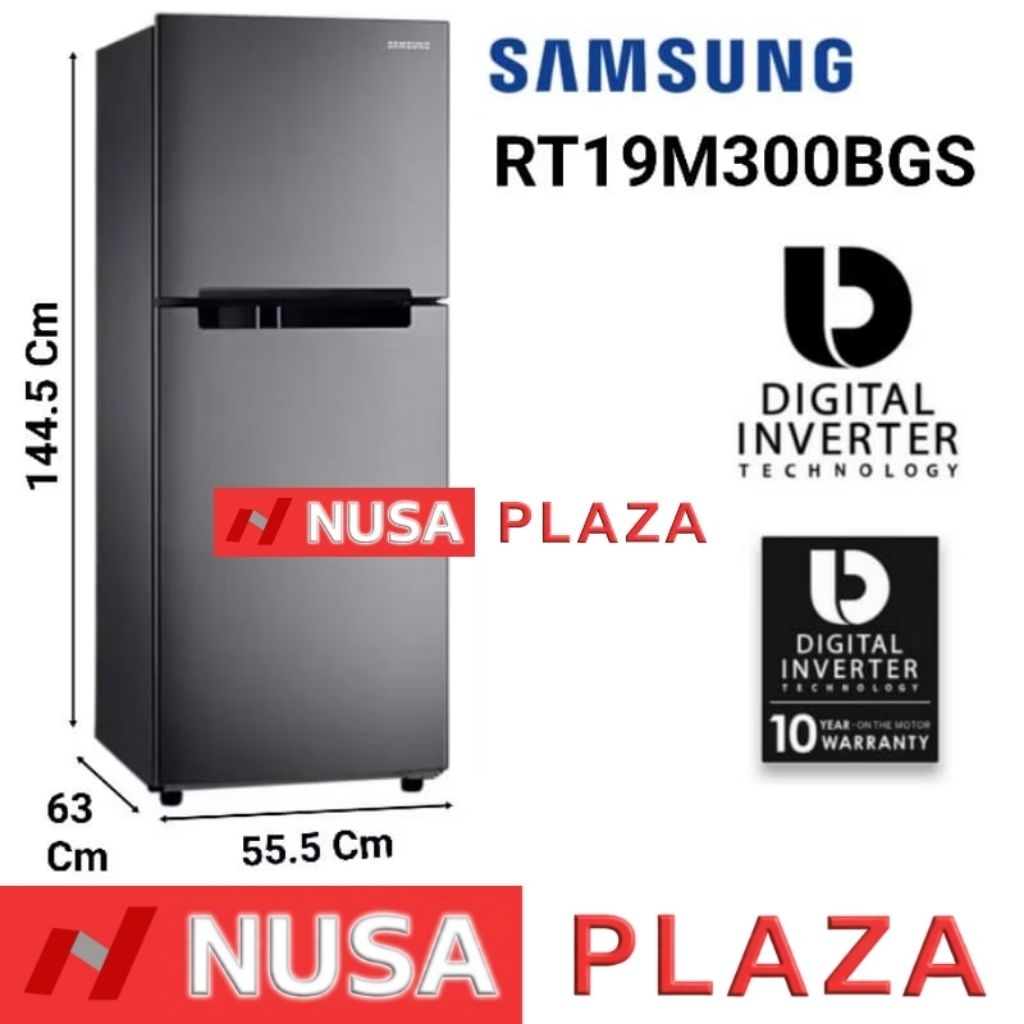 Kulkas SAMSUNG 2 pintu INVERTER RT19M300BGS (KHUSUS MEDAN)