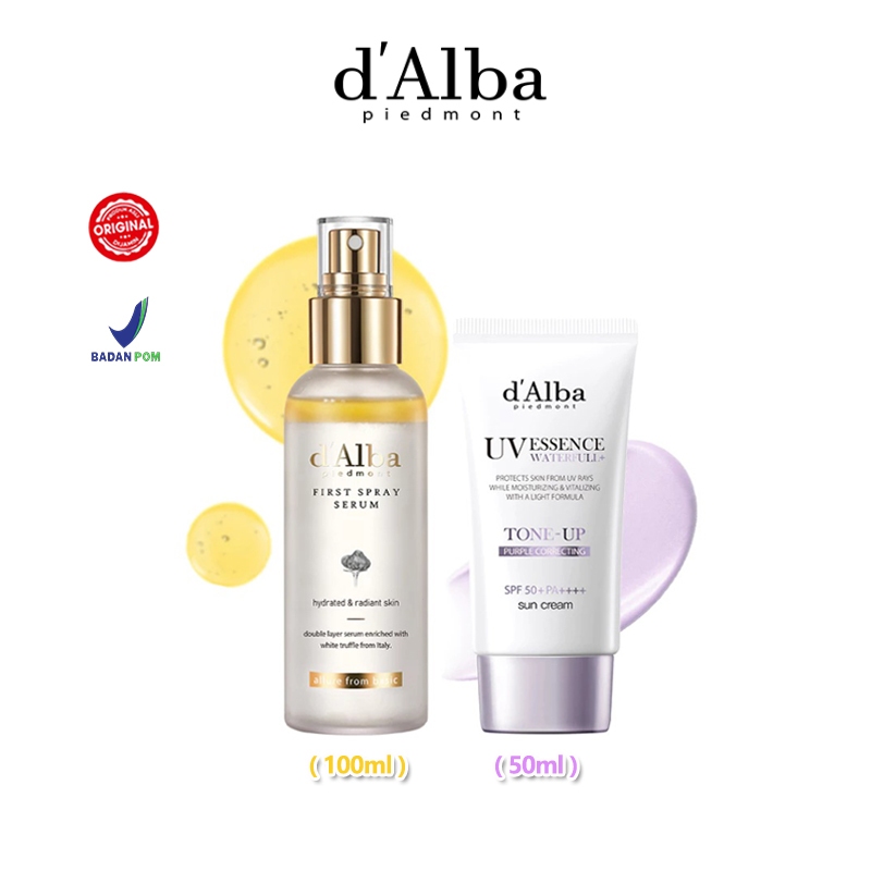 [2pcs] White Truffle First Spray Serum 100ml + d'Alba Waterfull Tone Up Sun Cream (Purple) 50ml