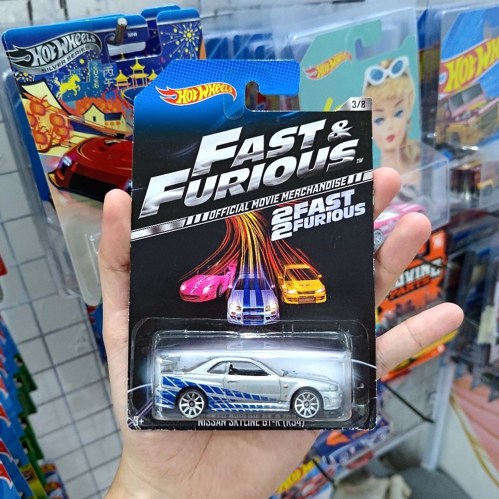 (Free Protektor) Hot Wheels Nissan Skyline GTR R34 Official Movie Merchandise Fast Furious - Hotwhee