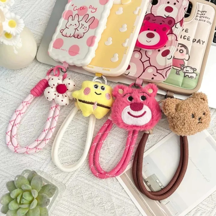 Super Imut / Tali Handphone Lanyard Universal Bisa Cross-Tangan Motif Kartun Lucy Gelang Gantungan H